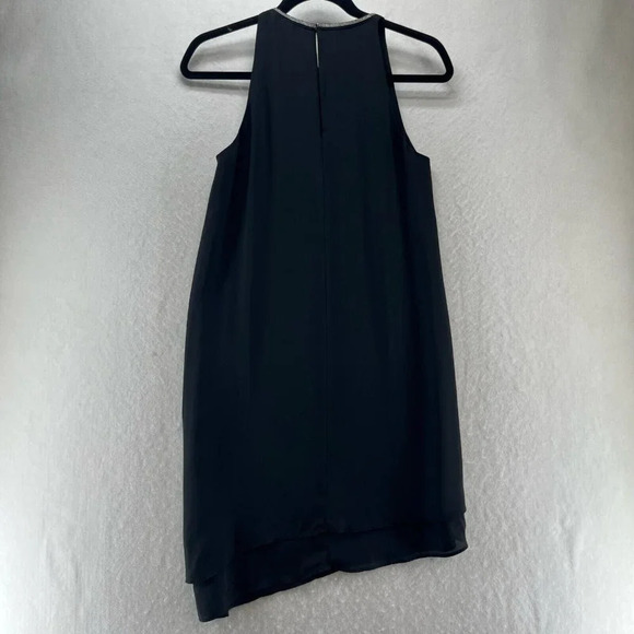 H&M Dress Size 4 Chiffon Shift Tank Asymmetrical Sleeveless Back Keyhole Black - Picture 2 of 12